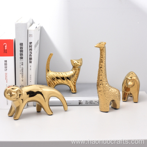 golden ceramic animal ornaments Living room soft decorations